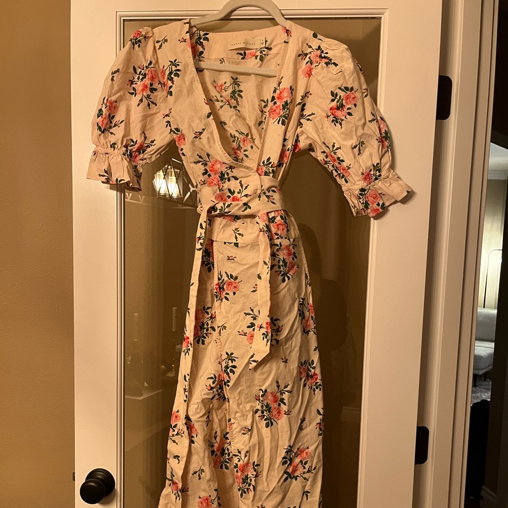 Floral wrap dress.